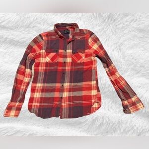 American Eagle Outfitters Women’s Flannel Shirt, size Large, Red, Blue, & White